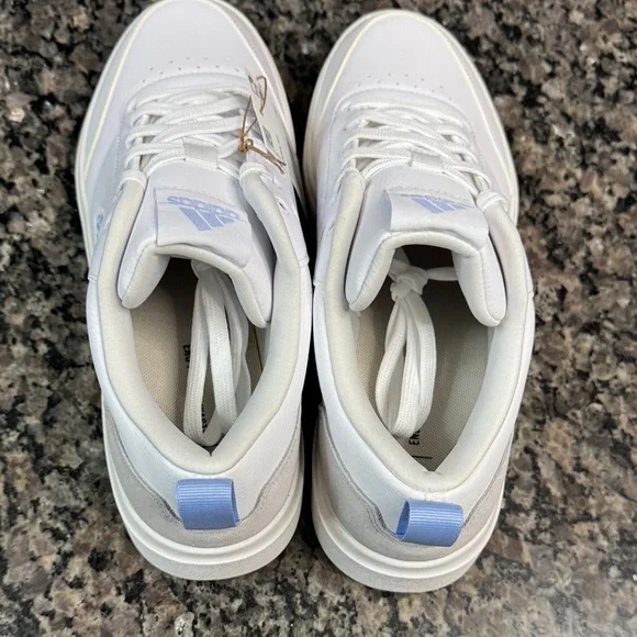 Adidas White and Light Blue Sneakers NWT 11 - Picture 11 of 14